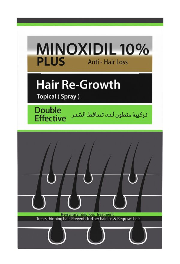 ⁦Minoxidil 10% Plus Anti-Hair Loss Hair Re-Growth Topical (Spray)⁩ - الصورة ⁦1⁩