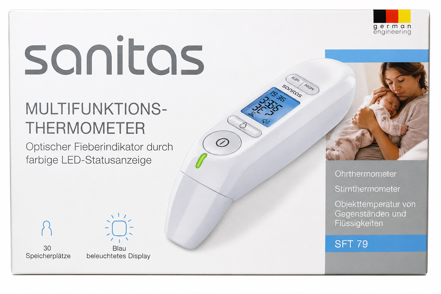 1CA711A2-3016-4FFA-99B5-40B0D310EAC0 SANITAS THERMOMETER - الصورة 1
